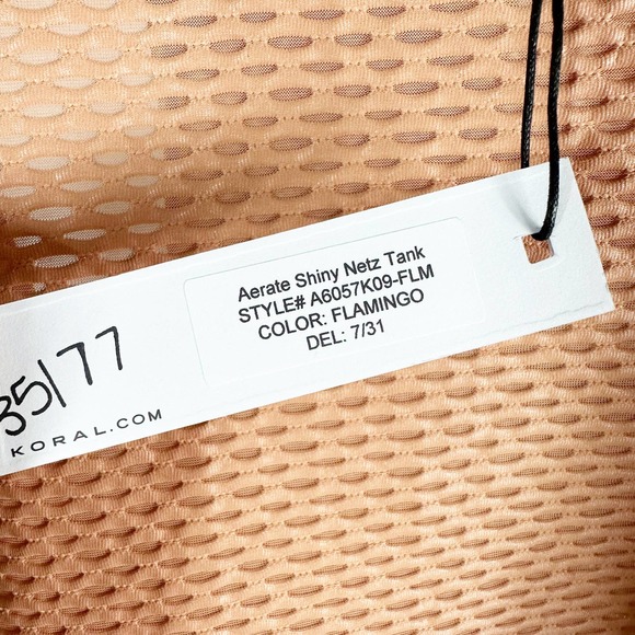 Koral Aerate Shiny Netz Activewear Tank Top Size Small Flamingo - Picture 5 of 6